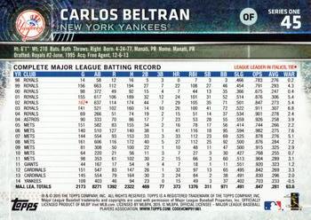 2015 Topps #45 Carlos Beltran Back