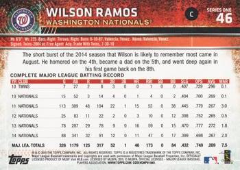 2015 Topps #46 Wilson Ramos Back