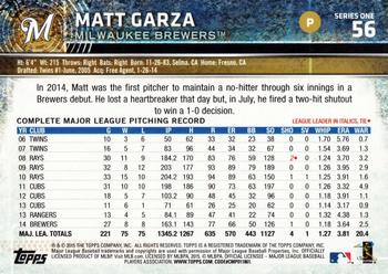 2015 Topps #56 Matt Garza Back
