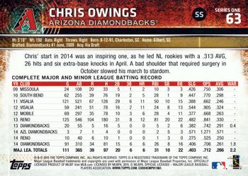 2015 Topps #63 Chris Owings Back