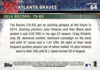 2015 Topps #64 Atlanta Braves Back