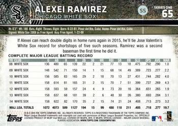 2015 Topps #65 Alexei Ramirez Back