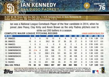 2015 Topps #76 Ian Kennedy Back