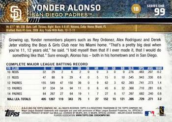 2015 Topps #99 Yonder Alonso Back