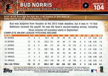2015 Topps #104 Bud Norris Back