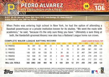 2015 Topps #106 Pedro Alvarez Back