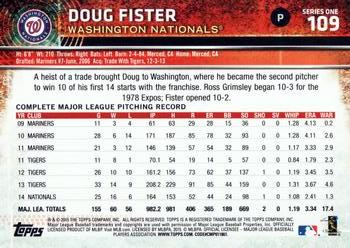2015 Topps #109 Doug Fister Back
