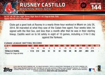 2015 Topps #144 Rusney Castillo Back