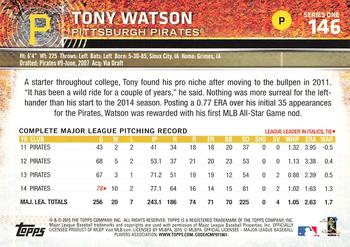 2015 Topps #146 Tony Watson Back