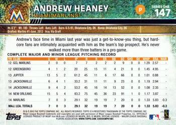 2015 Topps #147 Andrew Heaney Back