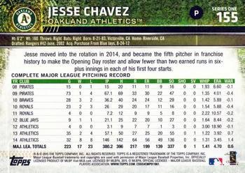 2015 Topps #155 Jesse Chavez Back