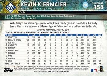 2015 Topps #158 Kevin Kiermaier Back