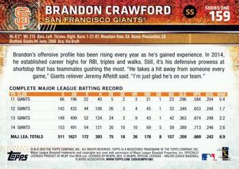 2015 Topps #159 Brandon Crawford Back