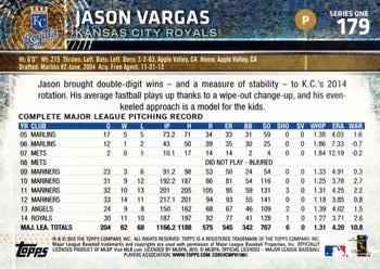 2015 Topps #179 Jason Vargas Back