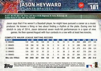 2015 Topps #181 Jason Heyward Back