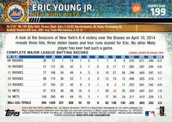 2015 Topps #199 Eric Young, Jr. Back