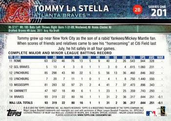 2015 Topps #201 Tommy La Stella Back
