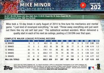 2015 Topps #202 Mike Minor Back