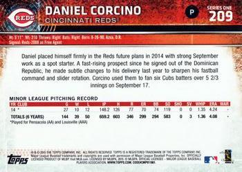 2015 Topps #209 Daniel Corcino Back