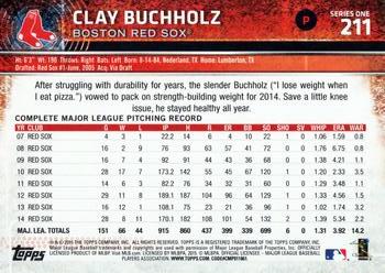 2015 Topps #211 Clay Buchholz Back