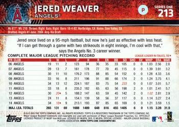 2015 Topps #213 Jered Weaver Back