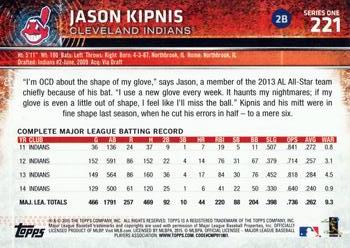 2015 Topps #221 Jason Kipnis Back