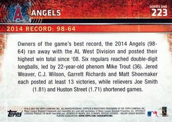 2015 Topps #223 Los Angeles Angels Back