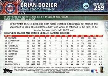 2015 Topps #259 Brian Dozier Back