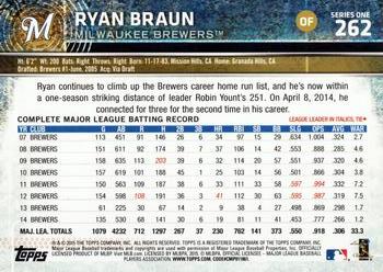 2015 Topps #262 Ryan Braun Back