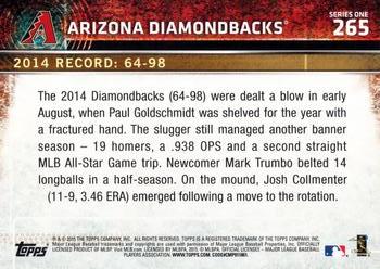 2015 Topps #265 Arizona Diamondbacks Back