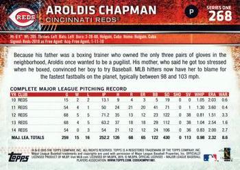 2015 Topps #268 Aroldis Chapman Back