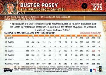 2015 Topps #275 Buster Posey Back