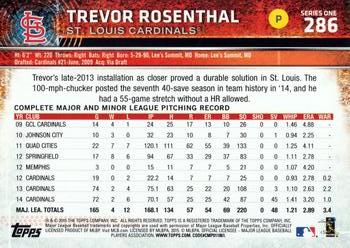 2015 Topps #286 Trevor Rosenthal Back