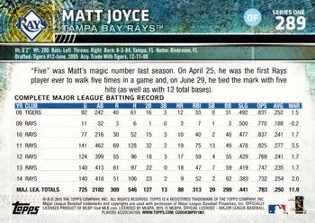 2015 Topps #289 Matt Joyce Back