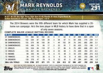 2015 Topps #291 Mark Reynolds Back