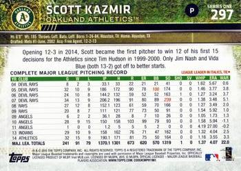 2015 Topps #297 Scott Kazmir Back
