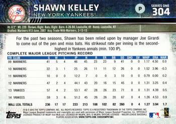 2015 Topps #304 Shawn Kelley Back