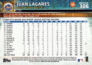 2015 Topps #306 Juan Lagares Back