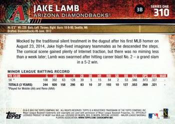2015 Topps #310 Jake Lamb Back