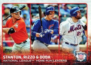 2015 Topps #313 National League Home Run Leaders (Giancarlo Stanton / Anthony Rizzo / Lucas Duda) Front