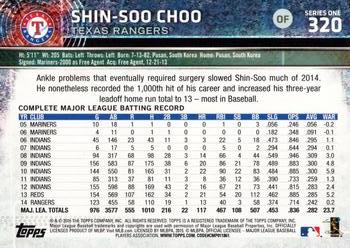 2015 Topps #320 Shin-Soo Choo Back
