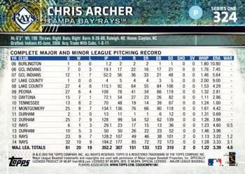 2015 Topps #324 Chris Archer Back