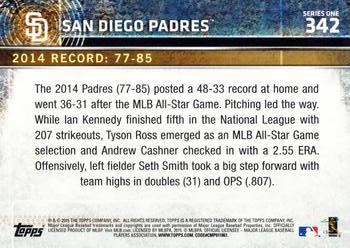2015 Topps #342 San Diego Padres Back