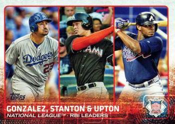 2015 Topps #349 National League RBI Leaders (Adrian Gonzalez / Giancarlo Stanton /Justin Upton) Front