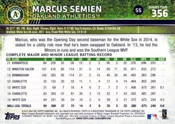 2015 Topps #356 Marcus Semien Back