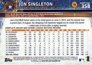 2015 Topps #358 Jon Singleton Back