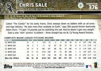 2015 Topps #376 Chris Sale Back