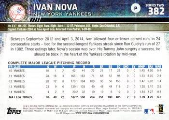 2015 Topps #382 Ivan Nova Back