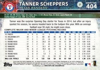 2015 Topps #404 Tanner Scheppers Back