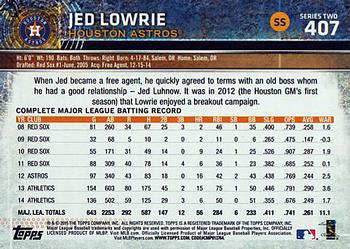 2015 Topps #407 Jed Lowrie Back